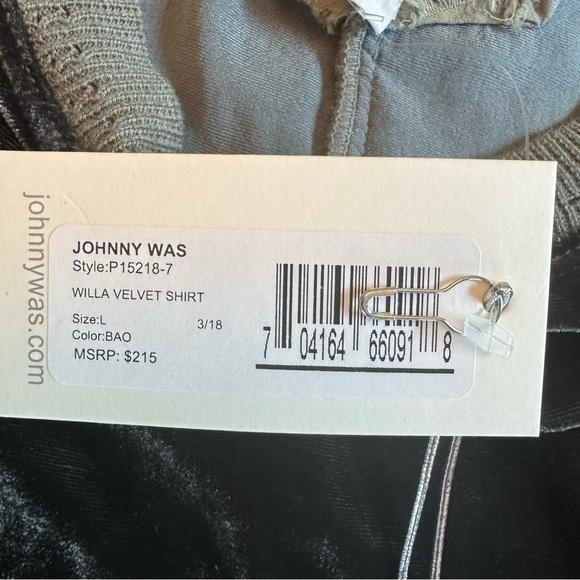 Johnny Was Willa Velvet Blue Green Flutter Short Sleeves Oversized Tee Shirt - Picture 8 of 9